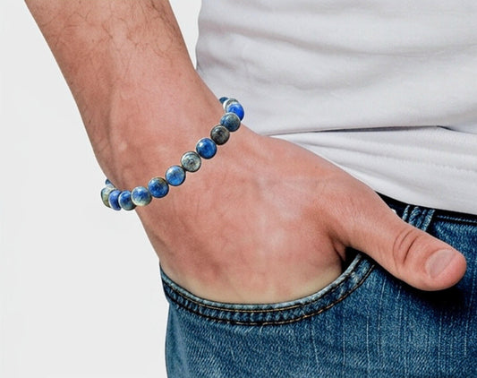 Elegant Lapis Lazuli Beaded Bracelet