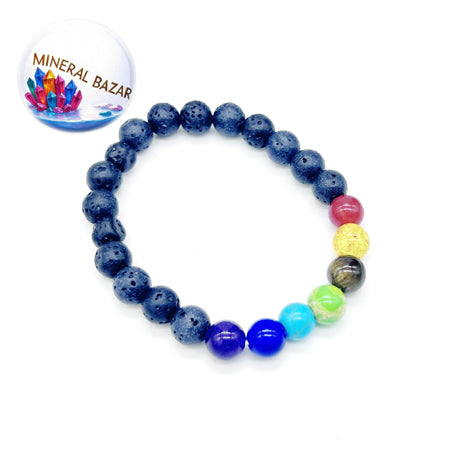 7 Chakra Lava Stone Bracelet